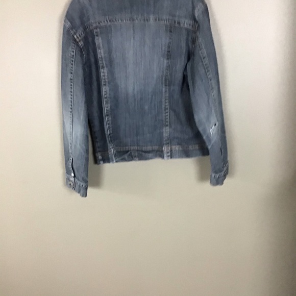 Chico’s Platinum Denim jacket in distressed denim. - Picture 3 of 4